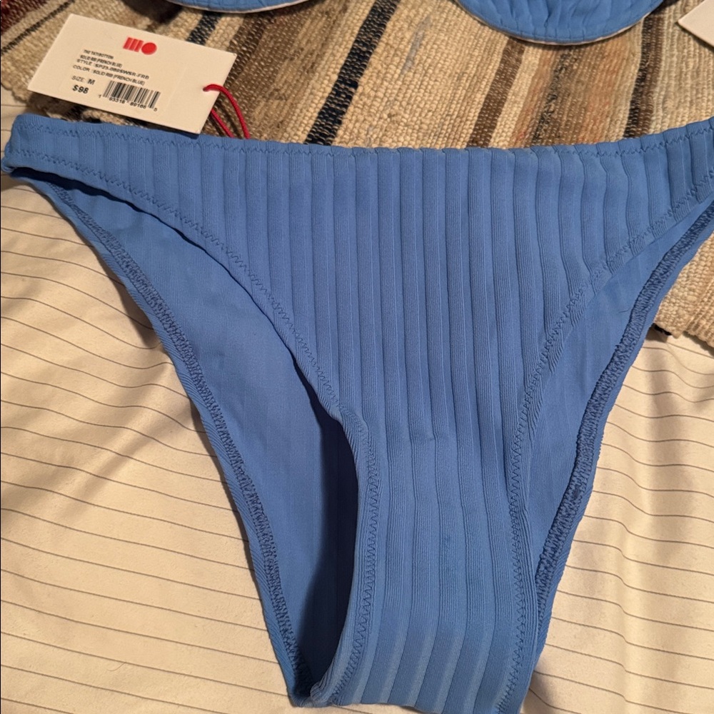 NEW SOLID & STRIPED Eva and Tati bikini in french blue - Picture 5 of 5